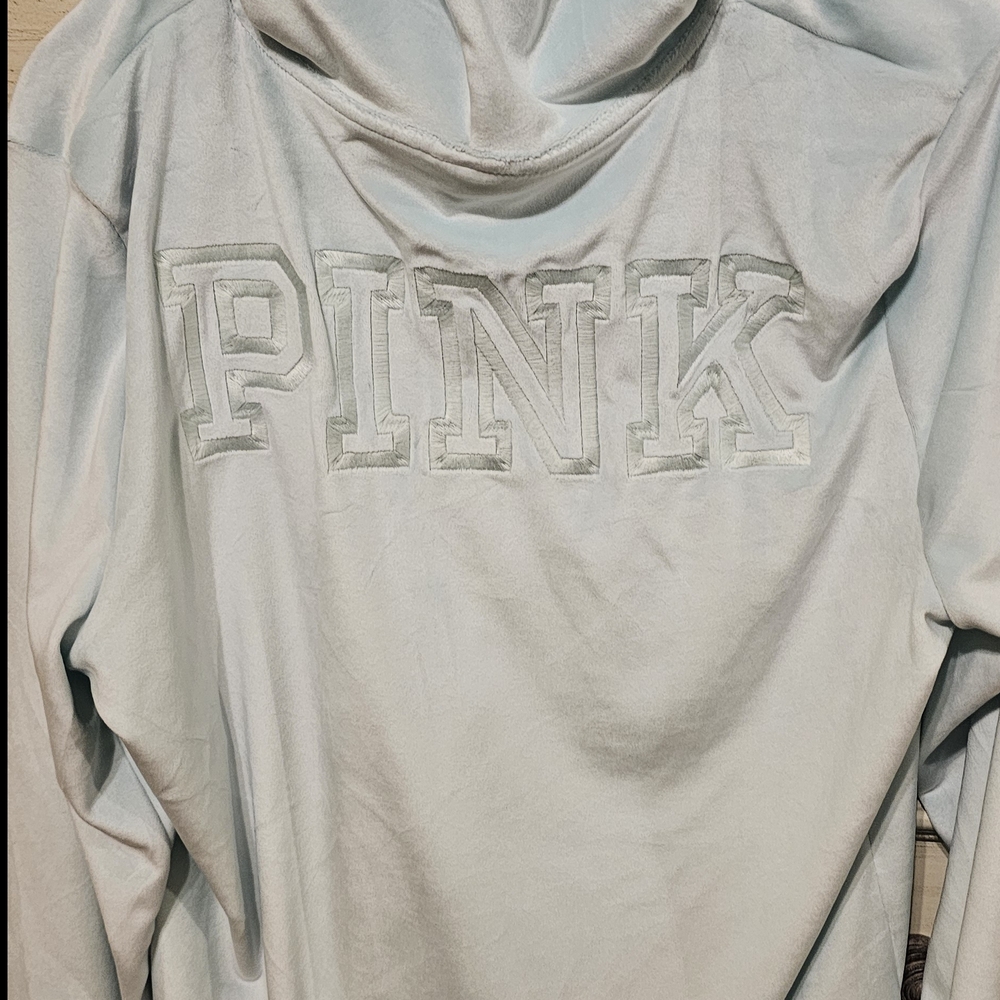 PINK Victoria's Secret Women's Soft Blue Cowl Neck Sweater